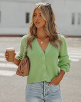 Ygnacio Kurzer Strickcardigan mit Knopfleiste vorne